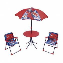 SPIDERMAN CAMPING SET 4 PEZZI OMBRELLONE TAVOLO E 2 SEDIE