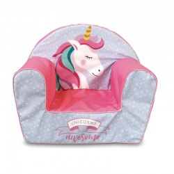 --UNI50779 POLTRONA UNICORNO BAMBINA SFODERABILE CON SCHIENALE IN SCHIUMA RIGIDA