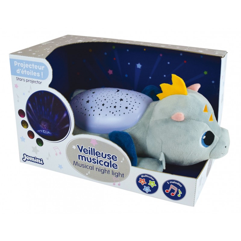 --DRG023965  PELUCHE DRAGHETTO MUSICALE CON PROIETTORE LUCI PARETE 34 CM