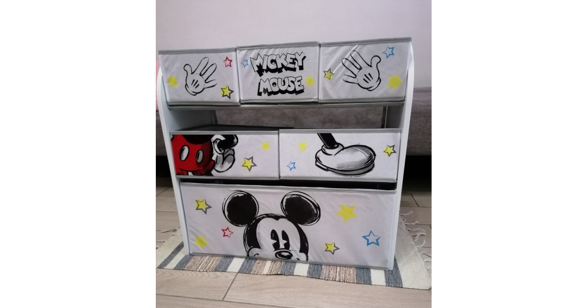 MOBILE PORTAGIOCHI IN LEGNO CON SEI RIPIANI TOPOLINO