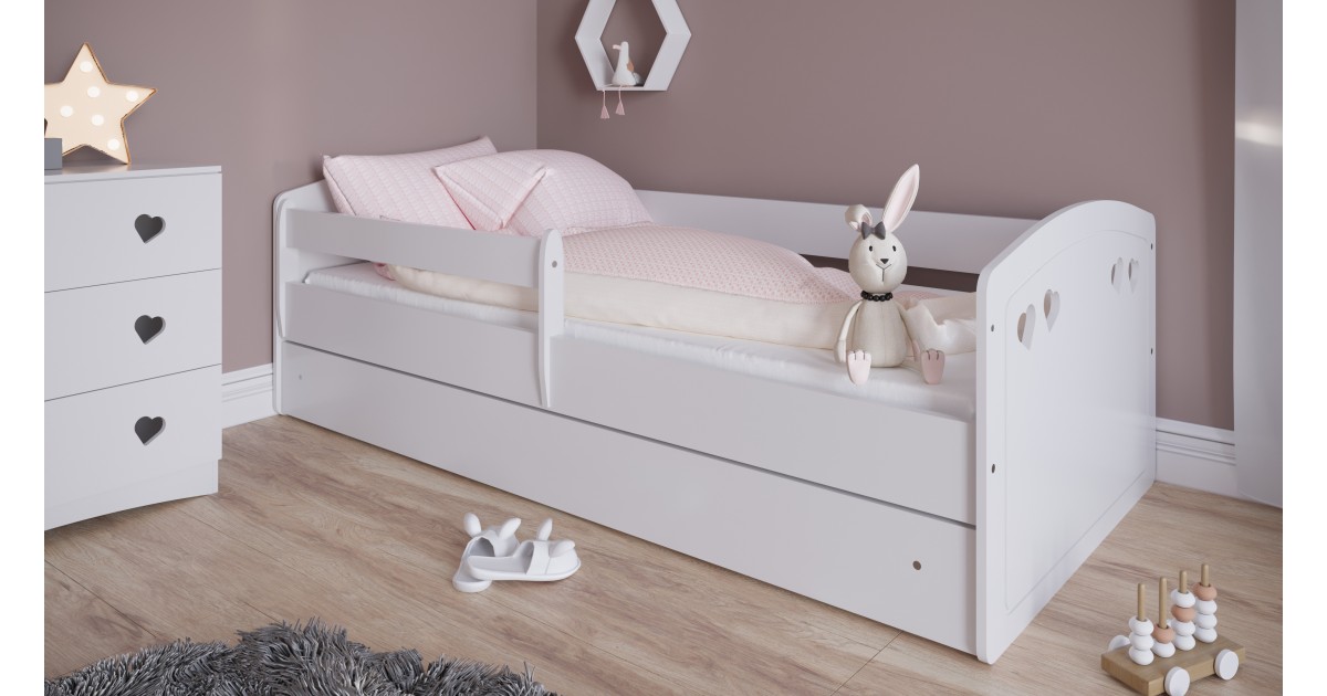 Letto bambina"Julia" in legno con cassettone materasso incluso