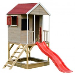 M7 Casetta in legno da Giardino Modulare Summer Adventure House certificata con scivolo e scaletta