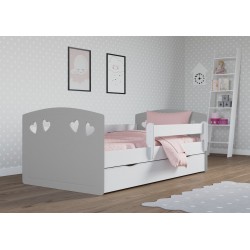 KO4JGREY Letto bambina"Julia" in legno con cassettone materasso incluso