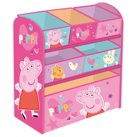 pig13987 mobile portagiochi in legno peppa pig con cassetti in stoffa misura:62x30x60CM