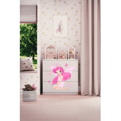 Cassettiera bambina"Fairies" in legno 81x81x42