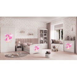 Letto bambina Fairy in legno con cassettone materasso incluso