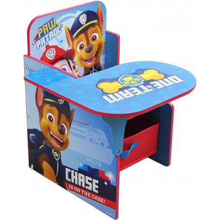 Banchetto sedia con scrivania paw patrol e cassetto in tessuto