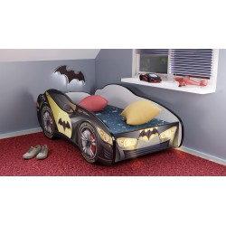 batman Letto bambino a forma di macchina con luci led
