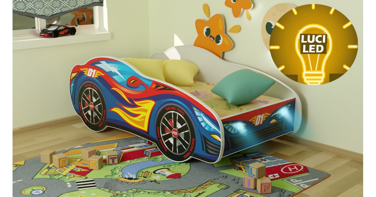 Letto a forma di macchina hotwheels