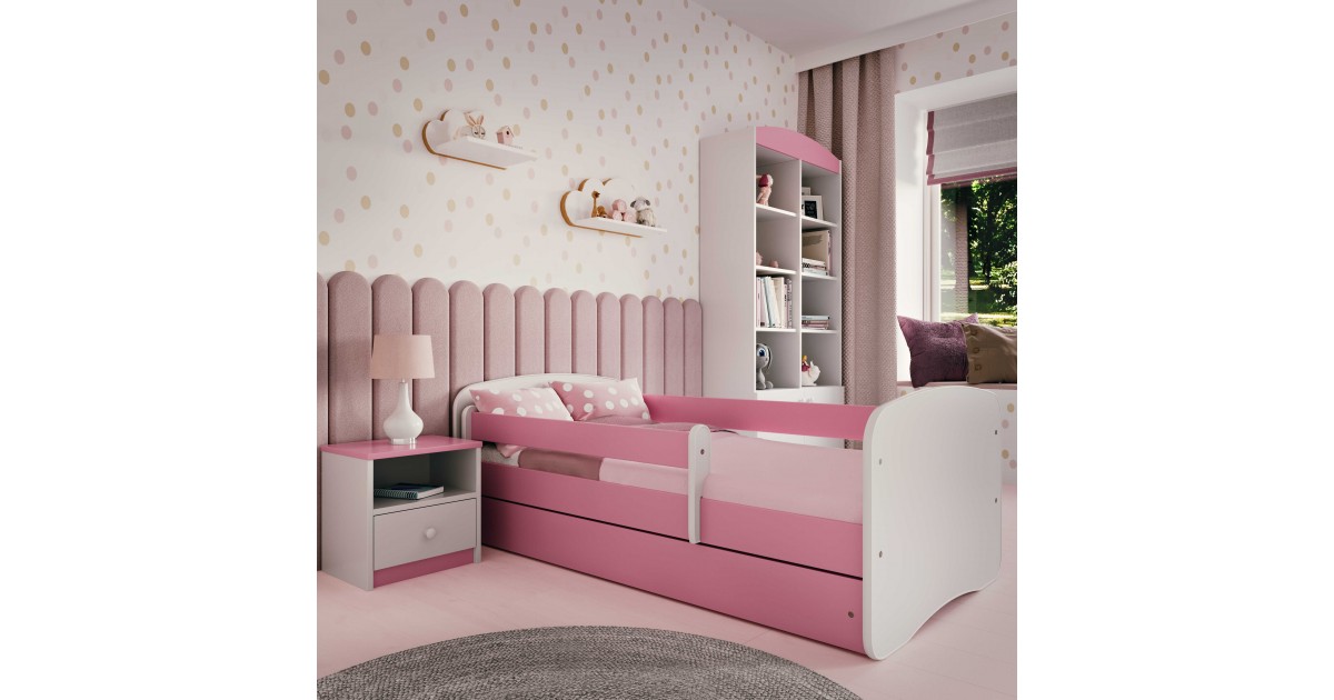 KO2 Letto bambina in legno con cassettone materasso incluso