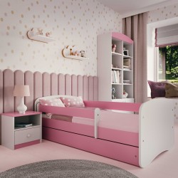 KO2 Letto bambina in legno con cassettone materasso incluso