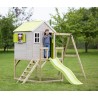 M24LIM Grande Casa Modular Playhouse My Lodge Verde Lime con Altalena e Scivolo