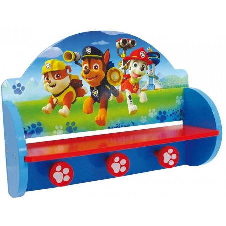 PW712601 Paw Patrol - Mensola attaccapanni in Legno MDF, Blu, 46 x 33 x 15 cm