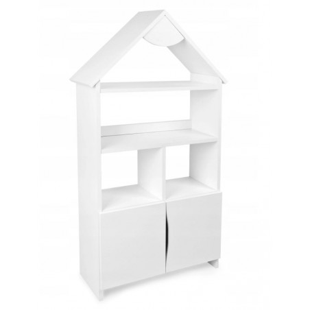 TPCAS2 Mobiletto libreria a forma di casetta con scomparti, cubi , mensole e 2 cassetti 139 x 63 cm circa