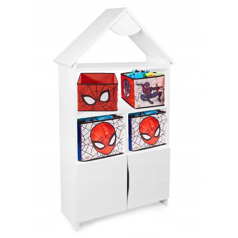 SP90857 Spiderman 4 contenitori a cubo per i giocattoli dei bambini 28x28 cm