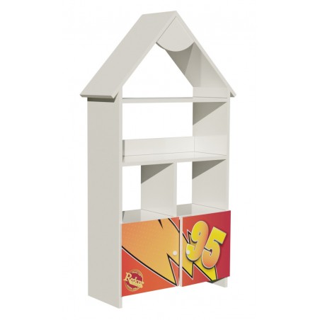 TPCAS2CAR Mobiletto libreria super hero a forma di casetta con scomparti, cubi , mensole e 2 cassetti 139 x 63 cm circa