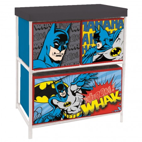 BAT15787 MOBILE PORTAGIOCHI BATMAN CON 3 CONTENITORI TESSILI DI 53X30X60