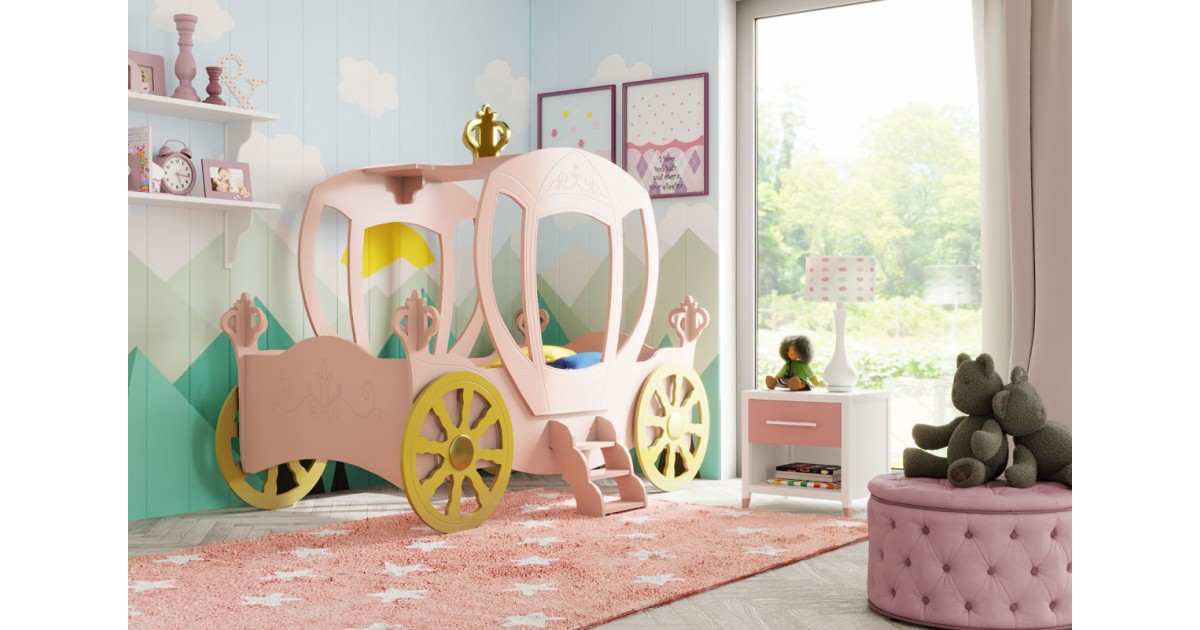 letto principessa a forma di carrozza